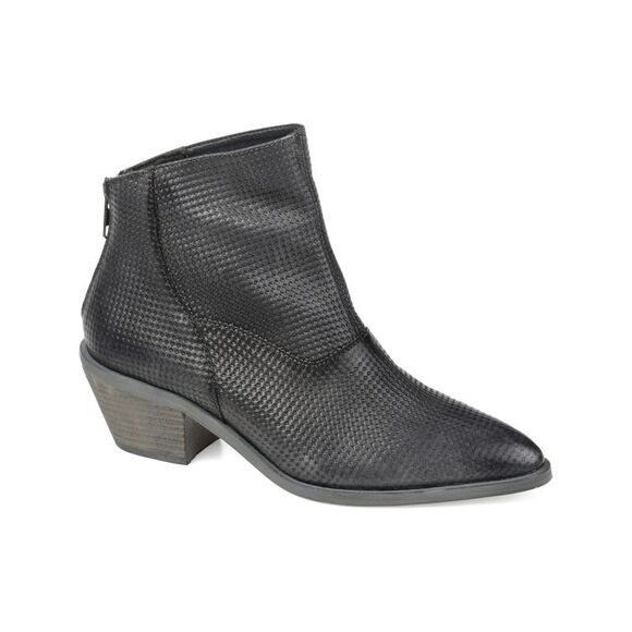 JOURNEE SIGNATURE Shoes - JOURNEE SIGNATURE Womens Gray Cassie Almond Toe Stacked Heel Zip-Up Booties 6 M